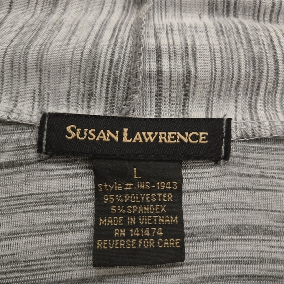 Susan Lawrence Gray And Black Longsleeve Lightweight Cardigan Size Large - Picture 13 of 13